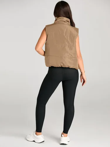 Vista 5 de AUTOMET Chaleco acolchado para mujer, sin mangas, para invierno, ropa de abrigo, cálida, acolchada, ligera, cuello alto, con bolsillos