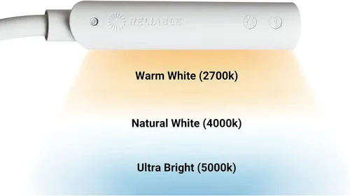 Vista 3 de Reliable UberLight™ Flex 1100TL - Luz de tarea rígida con cable – Luz LED portátil con soporte de mesa, cuello de cisne flexible de 26.5 pulgadas