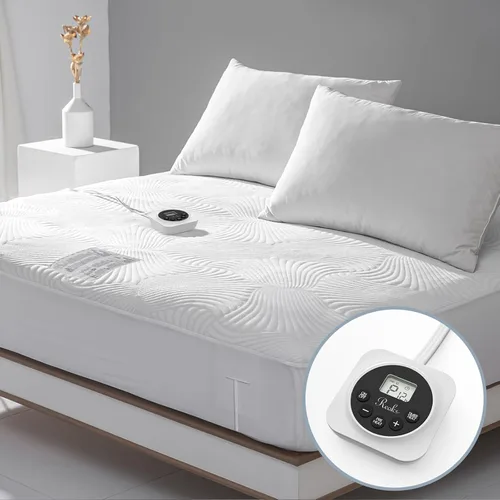 Vista 13 de Protector de colchón eléctrico con calefacción MINI de tamaño Twin - Calentador de cama con funciones de memoria y precalentamiento, 12
