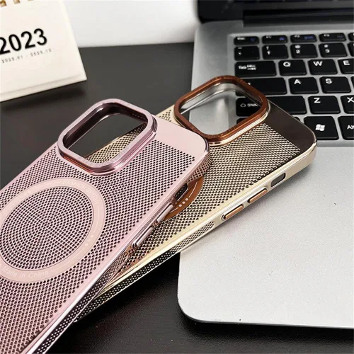Vista 8 de Funda magnética de disipación de calor para iPhone 14 Pro Max compatible con Magsafe delgada y dura carga inalámbrica galvanizada