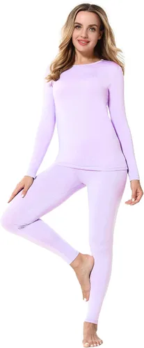Vista 14 de ViCherub Ropa Interior Térmica para Mujeres con Forro Polar Long Johns Capa Base Térmica Conjunto de Parte Superior e Inferior Clima Frío Negro