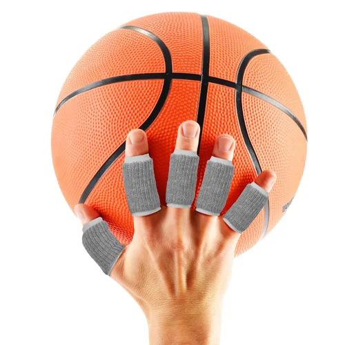Vista 7 de uxcell 10 férulas protectoras de dedos, fundas de compresión para dedos de pulgar para dedos de gatillo, fundas elásticas para baloncesto, soporte