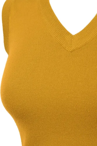 Vista 4 de Chaleco de meter para mujer, sólido y clásico, con cuello en V, sin mangas