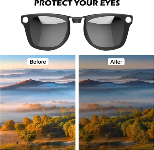 Vista 4 de 2 clips polarizados para Ray-Ban Meta Wayfarer y Gen 2 (RW4006/RW4012, talla M, 50-22), clip de cambio de color para protección UV Meta Wayfarer Gen