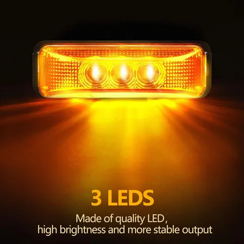 Vista 3 de Yahenda 20 Piezas Luces Marcadoras LED para Remolque de 3.9 Pulgadas con 3 LED Impermeables Luz Marcadora Lateral Rectangular Luces de Circulación