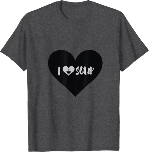 Vista 24 de I Love Soup - Camiseta de regalo con forma de corazón, Blanco, S Asfalto
