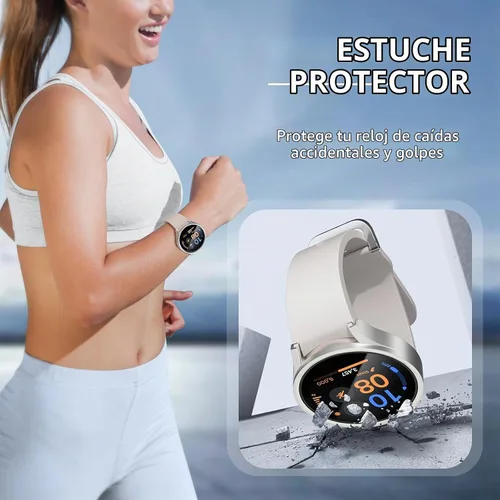 Vista 6 de Paquete de 6+6 para Samsung Galaxy Watch 7 Protector de Pantalla de 40mm, Funda de Parachoques de PC Duro con Película de Vidrio Templado Anti-Vaho