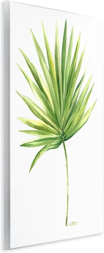 Vista 2 de Abanico de palmera verde tropical, 13 x 19 pulgadas, impresión montada