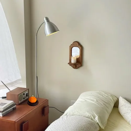 Vista 6 de Portavelas de madera natural, 3 unidades, decoración de granja, bandeja de velas de pilar de madera para centro de mesa, bandeja decorativa pequeña