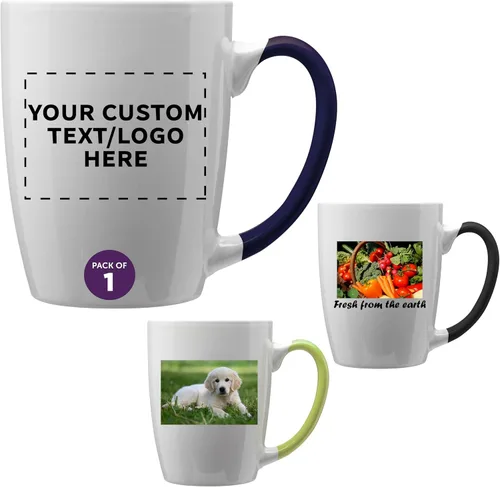 Vista 21 de DISCOUNT PROMOS Tazas de café personalizadas Java de dos tonos, 12 onzas, juego de 10/50/100 unidades personalizadas a granel para café, té