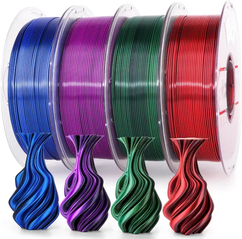 Vista 20 de AMOLEN Filamento PLA de Seda para Impresora 3D, Filamento PLA Kingfisher Rainbow Multicolor Brillante 1.75mm, Filamento de Impresión 3D PLA