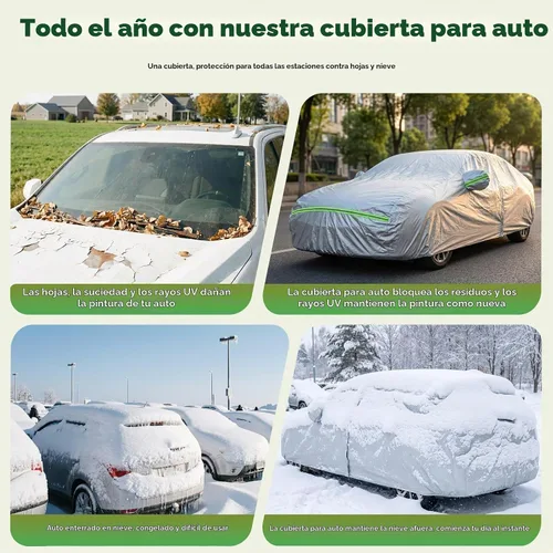 Vista 4 de AUQDD Funda de automóvil sedán de 6 capas de alta calidad, impermeable, para todo tipo de clima, resistente a la intemperie, protección solar UV