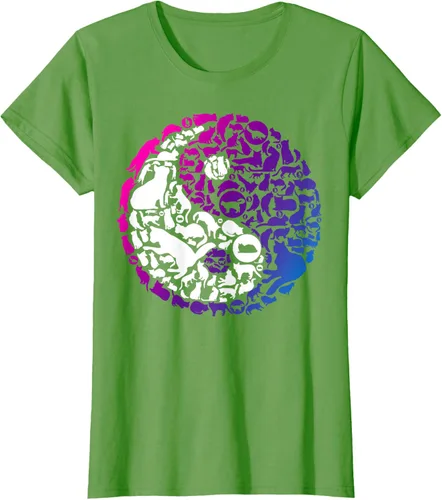 Vista 3 de Cute Kitty Cats and Zen Spirit Peace & Love Yin Yang - Camiseta de gato Negro