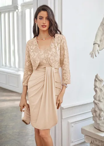 Vista 3 de GRACE KARIN Cárdigan de manga 34 para mujer, con lentejuelas y encaje floral