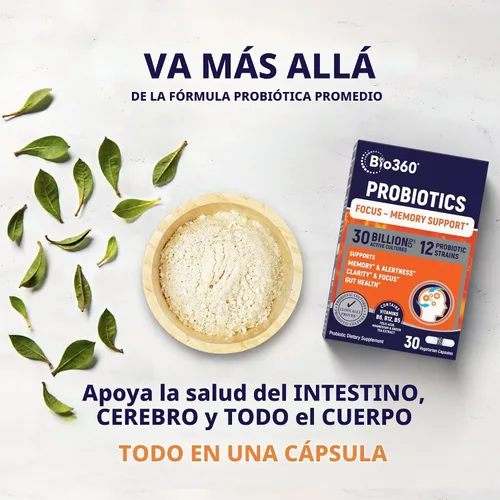 Vista 6 de Bio360 Suplemento de apoyo cognitivo para la salud y el enfoque cerebral