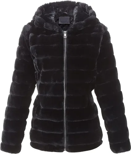 Vista 20 de Bellivera Abrigo de piel sintética para mujer con forro de oveja peluda, chaqueta de forro polar esponjosa y capucha con forro de sherpa Beige