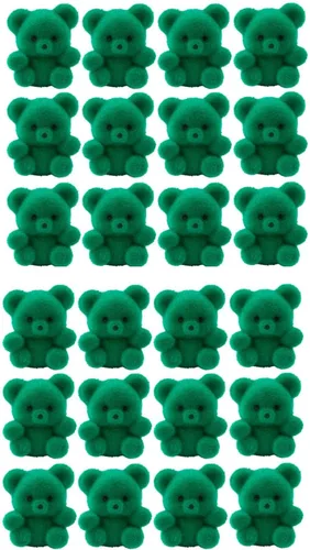 Vista 3 de 24 osos miniatura flocados marrones sentados – Oso pequeño flocado de 1 pulgada Osos marrones surtidos