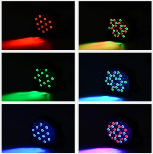 Vista 3 de Litake Luces DJ Par, RGB 36 luces LED de escenario activadas por sonido, luces LED elevadas controladas por control remoto y DMX, 7 modos de Paquete
