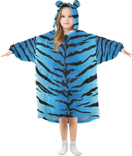 Vista 33 de Mantas portátiles para niños, súper suaves, cálidas y acogedoras, sudadera con capucha de gran tamaño, regalos para niños de 3 a 14 años, niñas
