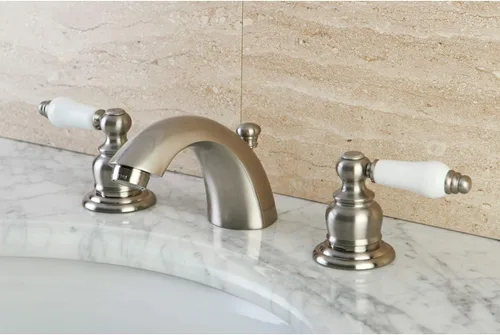 Vista 2 de Kingston Brass KB948B Victorian Mini Spread Lavatory Grifo de Lavatorio, Níquel Cepillado, 4,5 x 3,5 x 2,06