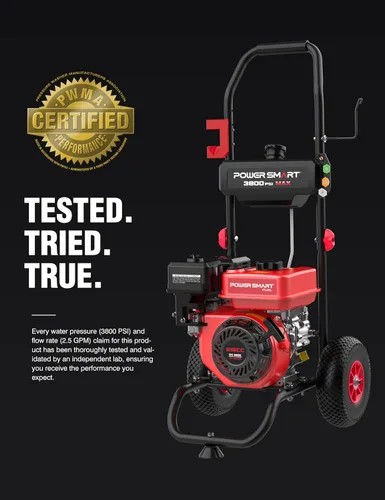 Vista 12 de Lavadora a presión de gas PowerSmart, 3800 PSI y 2.5 GPM para limpieza