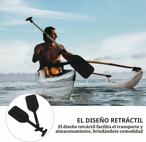 Vista 5 de LIOOBO Telescopic Kayak Paddle - 2Pcs Plastic Aluminum Canoe Oar, Boating Accessories River Tubing Paddles
