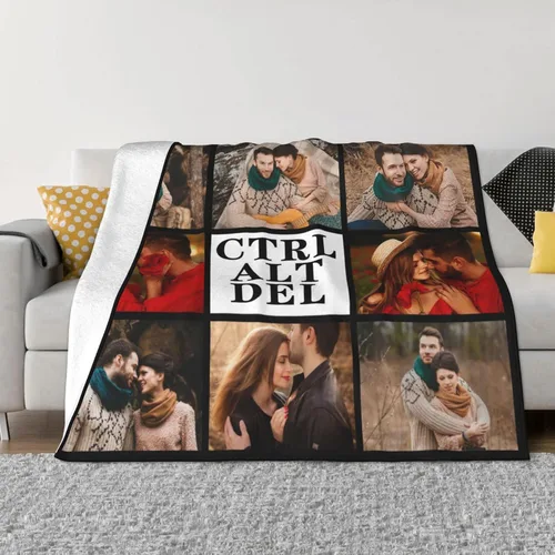 Vista 24 de Amuck - Manta personalizada con foto y texto, para sofá, cama, sofá, hogar (10 collages de fotos), 50 x 40 pulgadas