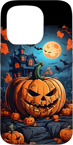 Vista 13 de iPhone 11 Pro Max - Funda para disfraz de Halloween con diseño de calabaza tallada espeluznante
