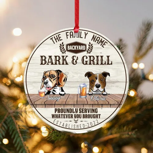 Vista 24 de SILYHEART Christmas Acrylic Ornaments Beagle Dog & Shikoku Dog Christmas Souvenirs Custom Family Dog Name Vintage Dog Home Christmas Memorial Gifts