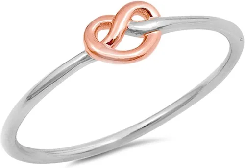 Vista 11 de ELIGE TU COLOR Anillo de Nudo de Plata Esterlina