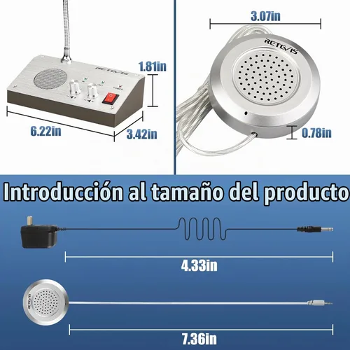 Vista 6 de Retevis RT-9908 3W/3W, sistema de intercomunicación de ventana con contador de bancos antiinterferentes, micrófono de intercomunicación de dos vías