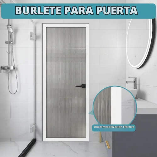 Vista 5 de Burlete Sellador de Corrientes de Aire para Puerta, Tira Selladora de Puerta de Silicona Flexible Autoadhesiva para Puertas de Vidrio, Ventanas