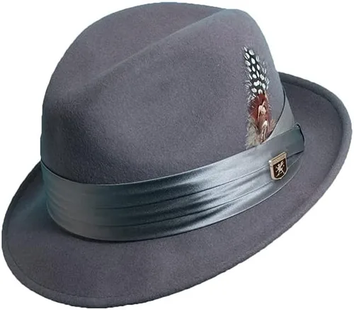 Vista 6 de Stacy Adams Sombrero Fedora de fieltro de lana aplastable para hombre Negro
