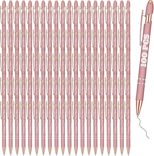 Vista 100 de Bolígrafos personalizados a granel 10 con nombre, grabados con punta de lápiz, bolígrafos de bola personalizados de escritura suave, regalos