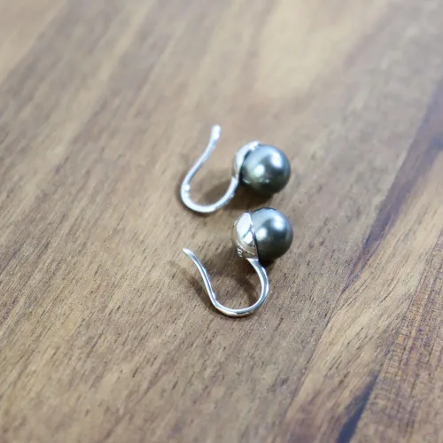 Vista 5 de NONNYL Gift for Wife Tahitian Black&Freshwater Cultured-Pearl-Earrings-Gifts for Women- Wedding Birthday Anniversary-Mom Her Mothers Day Valentines