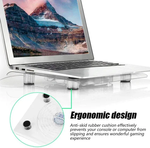 Vista 3 de ASHATA Portátil delgado silencioso alimentado por USB portátil portátil enfriador almohadilla de enfriamiento, luces LED RGB USB enfriador portátil