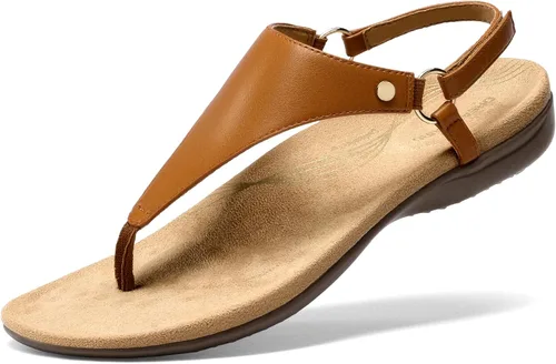 Vista 11 de DREAM PAIRS Sandalias planas para mujer, con soporte de arco, ortopédicas, cómodas, suaves, acolchadas, para verano, con correa en T