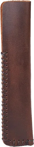 Vista 6 de Funda de piel auténtica hecha a mano para bolígrafo individual (café)