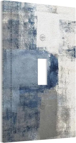 Vista 159 de Placa de Interruptor de Luz de Palanca Única Abstracta en Negro, Blanco y Gris, Cubierta de Tomacorriente, Placa de Pared Decorativa de Un