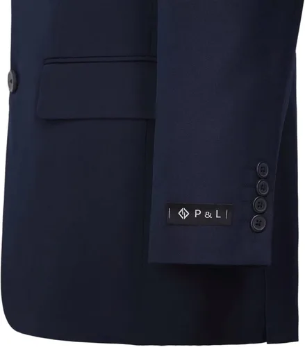 Vista 3 de Conjunto de traje de 2 piezas de ajuste clásico para hombre, chaqueta y pantalones sólidos con dos botones