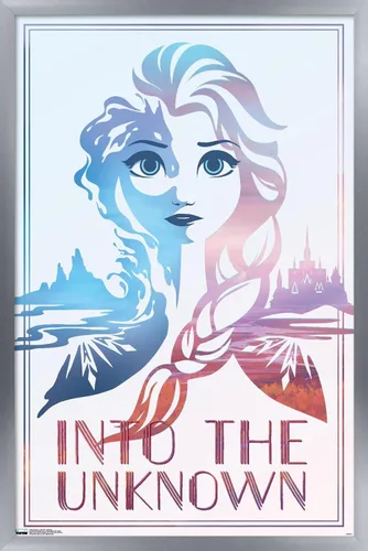 Vista 10 de Trends International Disney Frozen 2 - Póster de pared con texto en inglés "Into the Unknown", 14.725 x 22.375 pulgadas, versión enmarcada de madera
