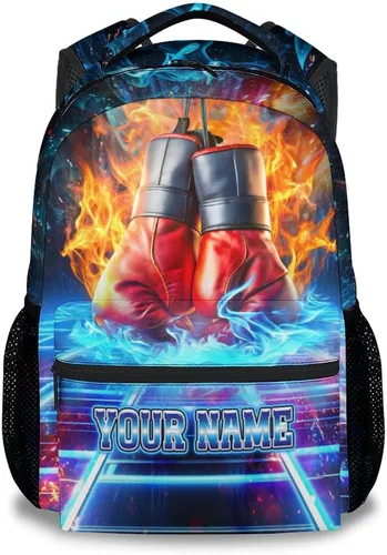 Vista 11 de Mochila personalizada para niños, mochila para niños y estudiantes, mochila deportiva de 17 pulgadas para viajes de primaria, Negro, Tamaño único