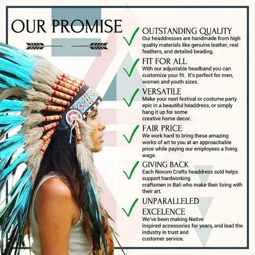 Vista 6 de Novum Crafts Feather Headdress Native American Indian Inspired Choose