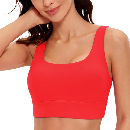 Vista 94 de CRZ YOGA Butterluxe - Brasier deportivo con espalda en U para mujer, cuello redondo, acolchado, de bajo impacto, para yoga, entrenamiento