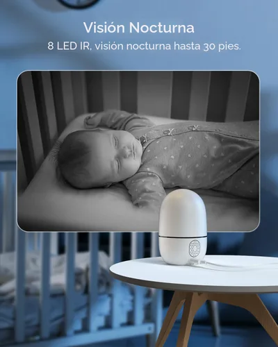 Vista 5 de virtavo Cámara WiFi de Seguridad XD1 para Interiores, No Requiere Suscripción, Monitor de Bebé y Cámara para Mascotas PTZ de Lente Dual 360°