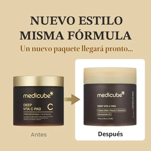 Vista 2 de medicube Toner Pads Deep Vita C - Almohadilla de tóner facial para tono de piel desigual y textura, vitamina agua y 3 tipos de vitaminas
