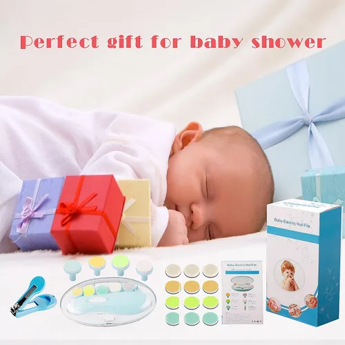 Vista 6 de Cortauñas Eléctrico para Bebés Lima de Uñas Cortauñas para Bebé, Kit de Lima Lijadora de Uñas Segura 20 en 1 para Recién Nacidos Bebés Niños
