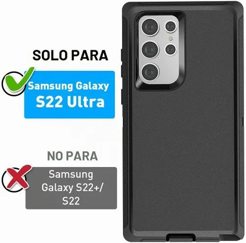 Vista 2 de AICase Funda para Galaxy S22 Ultra con protector de pantalla, protección contra caídas, resistente, a prueba de golpes y polvo, 3 capas, resistente