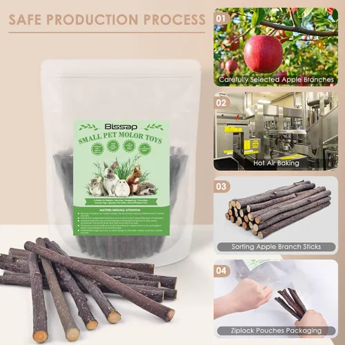 Vista 4 de Bissap - Palitos de madera de manzana natural de 120g/4.2 onzas, juguetes