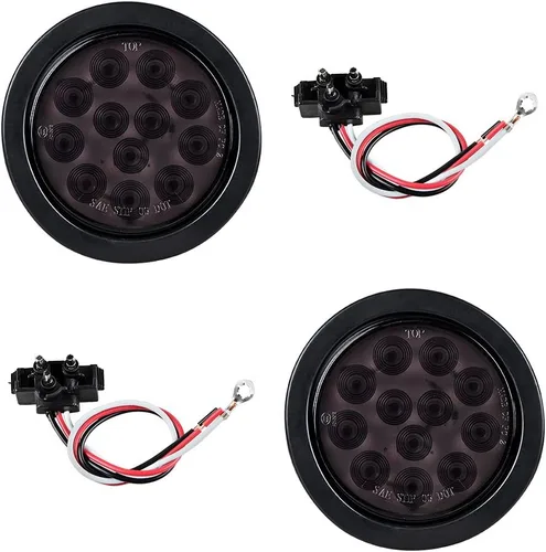 Vista 41 de Kit de tapones de cableado con cubierta de hule para luz trasera LED redonda de 4", 12 ledes, para RV, camioneta
